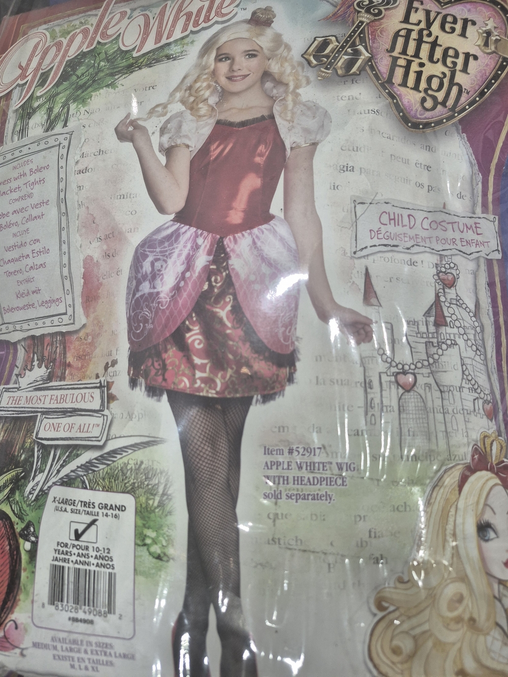 Apple White Girls' Red and Pink Costume